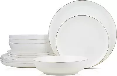 Stone Lain Gabrielle Bone China 12 Piece Service For 4 White And Gold • £64.65