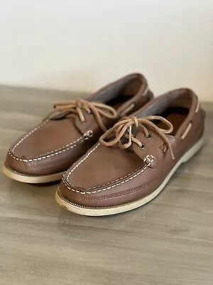 Polo Ralph Lauren Barx Brown Leather Dock Boat Loafers Men's 8 D • $30