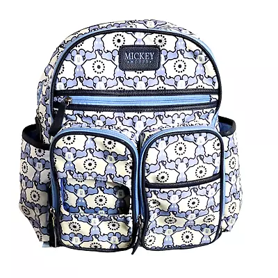 Disney Baby Micky Mouse Backpack Diaper Bag Blue White Pockets • $39.99