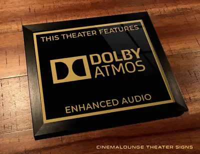 Framed 8  X 10  Home Theater / Cinema Sign - Dolby Atmos (Original Logo) • $34.99