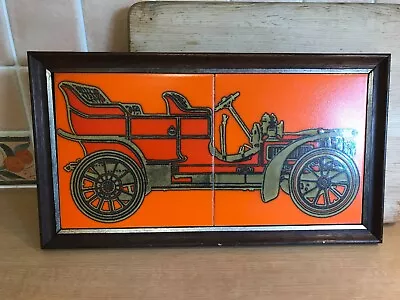 Maws & Co Framed Tile Picture - The Motor Car - 18x10 Inch • $68.38