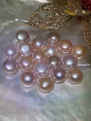 9.0-9.5 Loose Lot Vintage Japanese Freshwater Button Pearls Natural Color 18 Pcs • $140