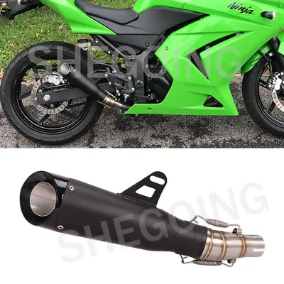 Motorcycle Exhaust Slip On For Kawasaki Ninja 250 250R Z250 Ninja 300 2008-2017 • $55.99