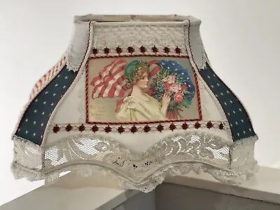 Vintage Handmade Patriotic Lamp Shade American Flag Indian Head Buffalo Nickel • $10