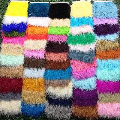 1 Meter Ostrich Feather Trims 8-15cm/3-6inchPlumes On Ribbon For Making Dress  • $4.69