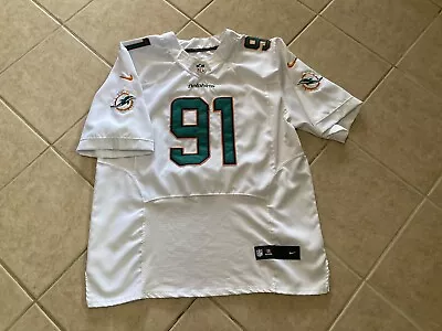 Miami Dolphins Cameron Wake 91 Nike White Jersey. Size 56. Embroidered. • $50
