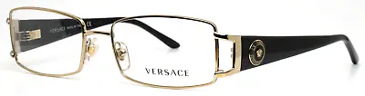 VERSACE 1163-M 1252 Gold Womens Rectangle Full Rim Eyeglasses 52-16-130 B:32 • $168.59