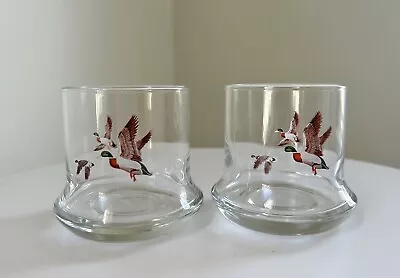 Vintage Mallard Duck Whiskey Glasses Set Of 2 • $20