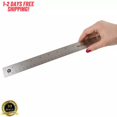 Ruler Measuring 18 Inch Stainless Steel Non-Slip Cork Base Metal Centimeter New • $17.99