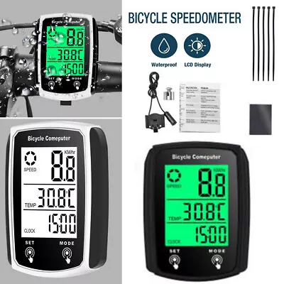 Bike Computer Wireless Road Speedometer LCD Digital Cycling Odometer Waterproof • $14.71