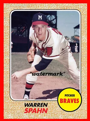 WARREN SPAHN Custom Made Baseball Art Card Milwaukee Braves MINT • $2