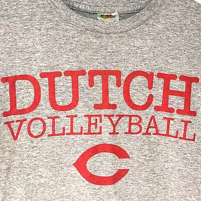 Fruit Of The Loom Adult Small T Shirt Gray Dutch Volleyball Graphic Tee Crewneck • $2.98