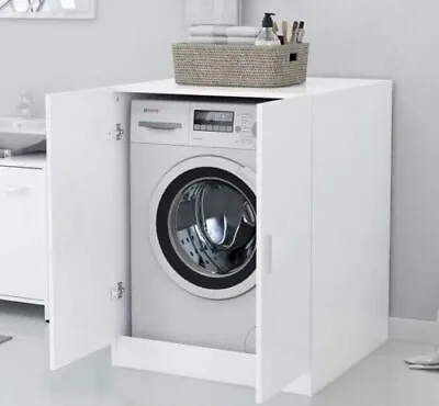 Washing Machine Cabinet With Door Bathroom Laundry Room Cupboard Unit • £62.99