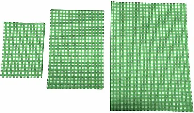 £3.45 • Buy GREEN Gingham Greaseproof Paper Burger Wrap Tray Liners Food Chips Basket 