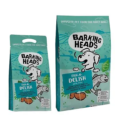 £22.94 • Buy Barking Heads Adult Dry Dog Food Fish 'n' Delish Salmon & Trout Tasty Meal Bag
