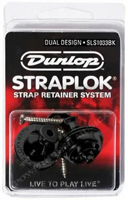 Strap Locks Black Finish Dual Design By Jim Dunlop. 1 Pair. P/N: JD-SLS1033BK • £22.95
