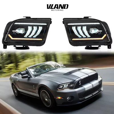 Pair Vland LED Headlights For 2005-2009 Ford Mustang Front Lamps W/Sequential • $413.99