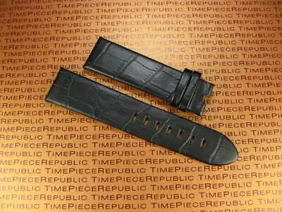 22mm Alligator Grain Leather Strap Black Watch Band Timewalker For MONTBLANC X1 • $36.99