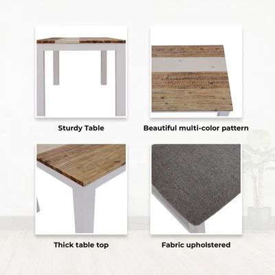 $1325.56 • Buy Orville 5pc Dining Set 1.8m Table 3 Chair 1.5m Bench Solid Timber - Multi Color