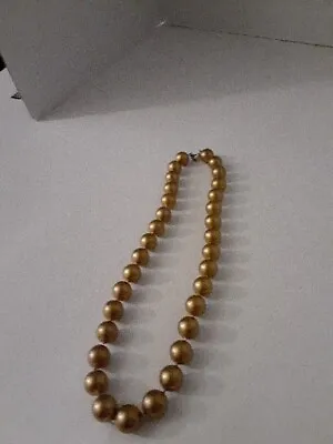 Vintage Faux Gold Pearl Choker 18  Necklace 1980s Retro Costume Estate Jewelry  • $12.90