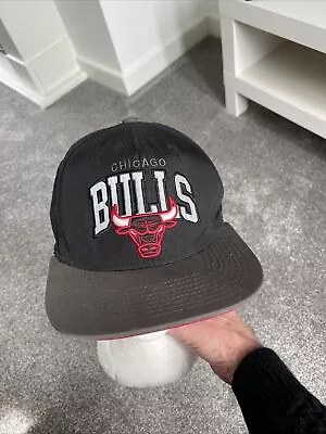 Chicago Bulls Mitchell & Ness Snapback Cap Black One Size Adjustable Spell Out • £9.99