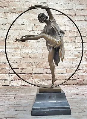 Bronze Modern Vintage Art Deco Sculpture By Goodard Female Dancer Metal Deco Art • $299.50