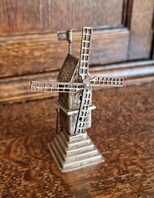 Antique Dutch Silver Miniature Mechanical Windmill Figurine  • £85