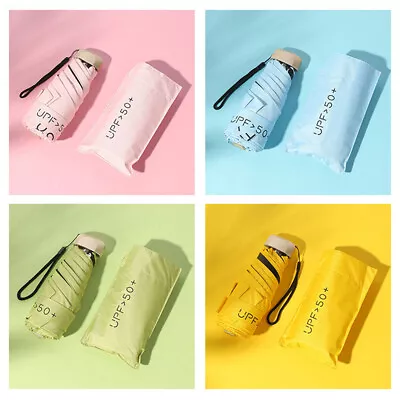 $19.98 • Buy Rain Sun Umbrella 5 Folds Anti-UV Travel Mini Portable Pocket Compact Umbrella