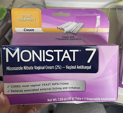 Monistat 7 Vaginal Antifungal Cream With Disposable Applicators-NEW EXP 7/23 • $13.99