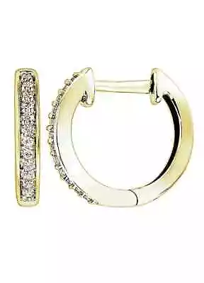 9ct Yellow Gold 0.10ct Diamond Huggie Hoop Earrings RRP£255 NEW • £125