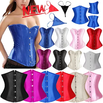 Womens Underbust Corset Overbust Waist Training Bustier Lingerie 6XL Party HSL • $11.99