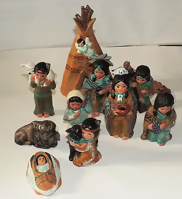 Vintage Lot 11 Pc Native American Indian Decor Figurines Sculpture Ceramics • $19.99