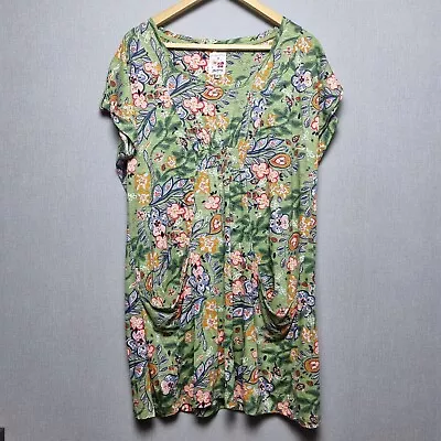 Mantaray Tunic Womens 18 Pastal Florals Cap Sleeve Scoop Neck Summer Holiday • £16.99