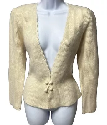 I.B.Diffusion Women's Vintage Lambswool Angora Cardigan Rare MINT Stunning • $56.99