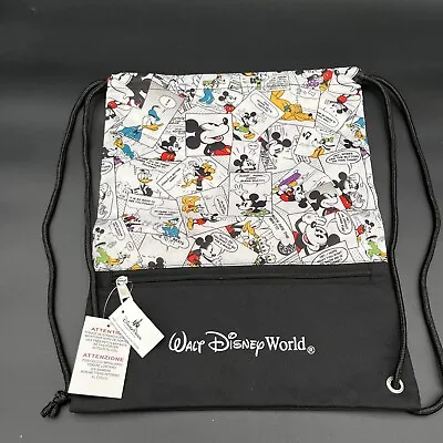 Walt Disney World Parks Comic Strip Mickey Mouse Drawstring Cinch Bag Backpack • $24.99