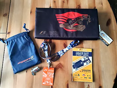 F 1 Singapore Grand Prix 2014 Pass & Lanyard Seat Pad Pin Badge Circuit Guide • £60