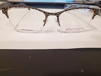 BETSEY JOHNSON GYPSEY ROSE BROWN LEOPARD Eyeglasses  53/18/135MM NEW PERFECT • $46.55