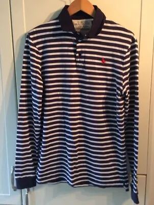 Jack Wills Polo Shirt Small Blue Stripe Long Sleeve Used JACK WILLS SMALL POLO • £4.99