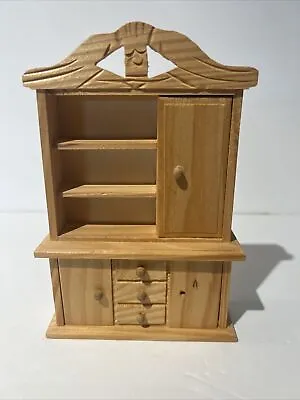 Dollhouse Wood Mini Cabinet Don Mechanic Ent. Unfinished Wood Knob Missing • $12.75