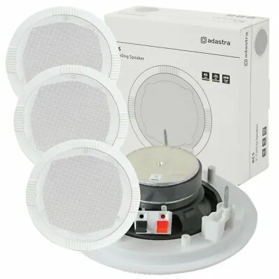 £69.99 • Buy 4 X Adastra 35w 8ohm White Ceiling Speakers 130mm 5  Low Impedance Easy Fit BNIB