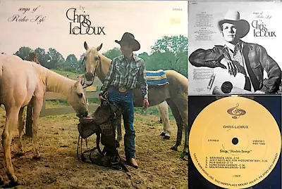 CHRIS LEDOUX Very Rare LP: Songs Of Rodeo Life [1977 Lucky Man Re. Pressing] NM • $222.22