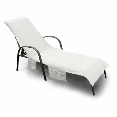The Ultimate Chaise Lounge Chair Velour Cotton Cover In White - Converts To Tote • $26.55