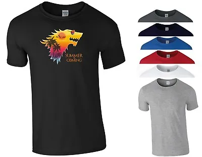 Game Of Thrones T Shirt Summer Is Coming Parody GOT Wolf Jon Snow Gift Men Top • £10.99