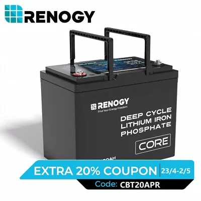 Renogy 12V 24V 48V 100Ah Core Series Lithium Battery Deep Cycle Battery Marine • $499.99