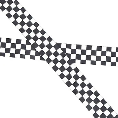 Checkered Belt Can Be Fixed Untie Easily Adjustable Cuttable Black White BLW • £5.98