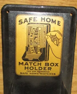 $29.99 • Buy Antique Safe Home Tin Match Holder With Empty Diamond Match Box
