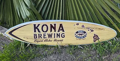 Kona Brewing Design Surfboard Beer Wall Plaque Tiki Bar Wood 39  Airbrush Art • $80