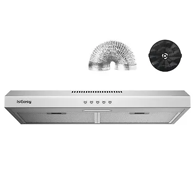 IsEasy Modern Kitchen 30in Under Cabinet Range Hood Stainless Steel 3 Speed LED • $99.89