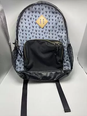 Mossimo Supply Co. Canvas Black Blue Heart Backpack • $15