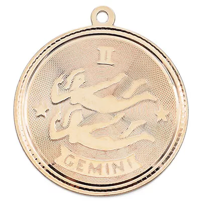 Vintage 14K Yellow Gold Gemini Horoscope Charm Pendant • $295